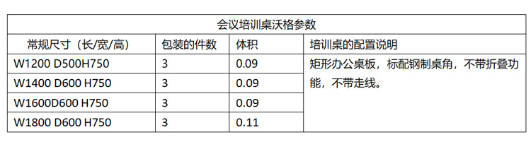 洽談會議桌參數